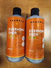 2 Pk: Alaffia Everyday Shea Body Wash, Unscented, 16 oz ea  EXP 5/26  W7C