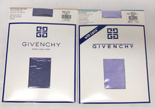 2 Pr VTG NEW GIVENCHY C Pantyhose Body Gleamer Lilac  French Ultra Sheer Blue