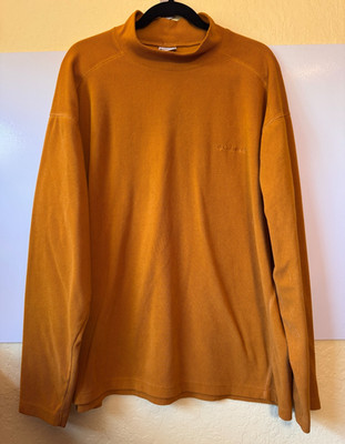 Columbia Mn s XL Fleece Turtleneck Pullover Gold Gorpcore Hike Sail Ski Golf Y2K