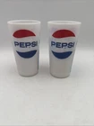 2 Vintage Pepsi Cola Tumbler - Milk Glass - Red White & Blue Logo