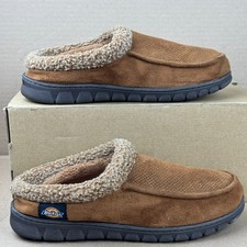 Dickies Brown Suede Memory Foam Slippers Men  s 9.5  10 Slip-On Cozy Lined House