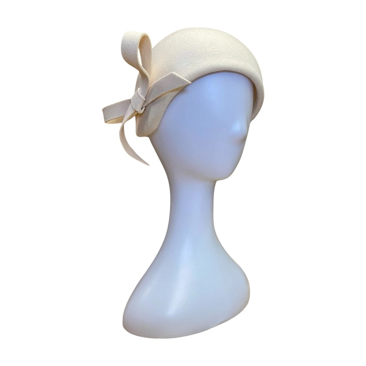 MR JOHN DEMI CHAPEAU VINTAGE MINK FASCINATOR BEIGE Vtg 50s 60s Demi Chapeau By Mr. John NY With Netting & Leaf  main image 3