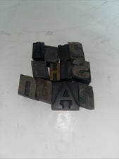 Lot of 12 Vintage early antique Wooden Block Printing Letters Typeset Diff Sizes