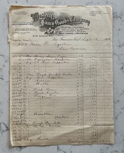 ANTIQUE WESTERN FANCY GOODS CO HAIR GOODS SALES RECIEPT LETTERHEAD DOCUMENT 1914