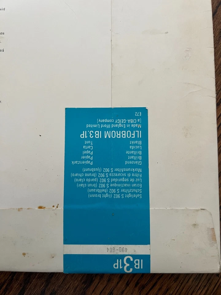 Papel de policontraste Ilford 8x10 G-3 4 hojas hecho en inglés paquete abierto usado Foto 4 de 4