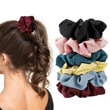 6 PCS Premium Satin Hair Scrunchies for All Hair Types Colorful Sleep Set