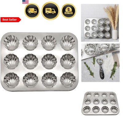 Stainless Steel Scallop Shell Madeleine Pan, 12 French Cookie Mold Baking Pan