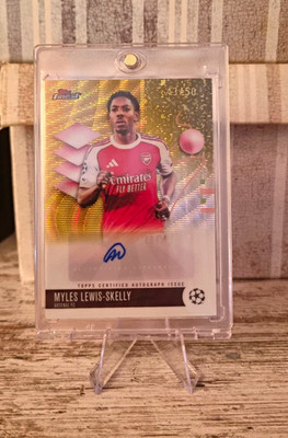 2025-26 Topps Finest UEFA Myles Lewis-Skelly Gold Auto /50 #43/50 Arsenal