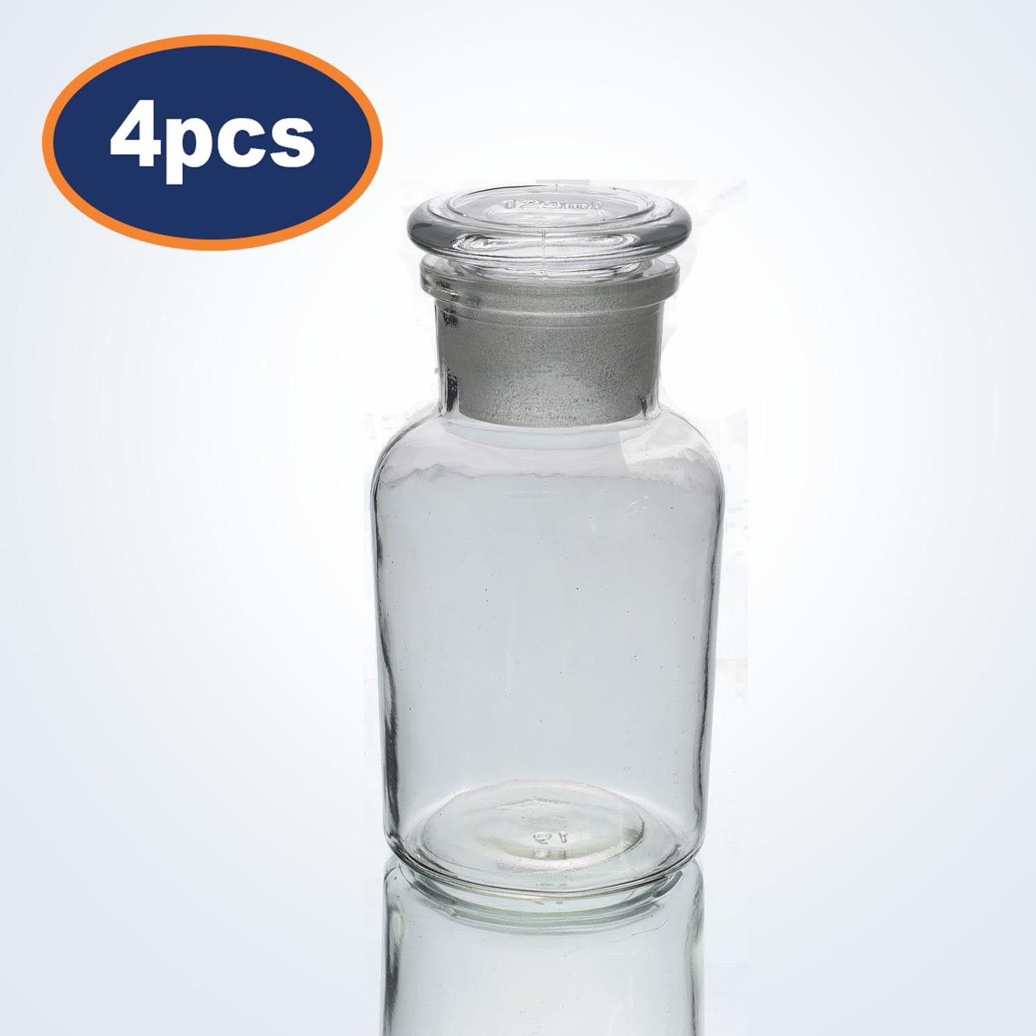 Apothecary Bottles 125ml Clear 4pcs Glass Oil Lotion Regeant Storage Jar Lid