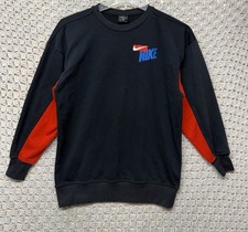 Nike Sweatshirt Pullover Women Size XS Black Oversized Dry-Fit Graphic DA0391-