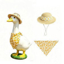 Porch Goose Outfits for 23" 17" Lawn Porch Goose Statue Costume Cute Yellow Dais