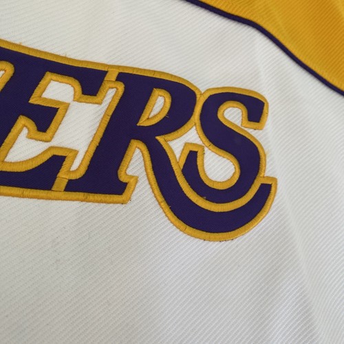 VTG Los Angeles Lakers Nike Shooting Warmup Snap Shirt Mens XL White Basketball - Picture 8 of 23