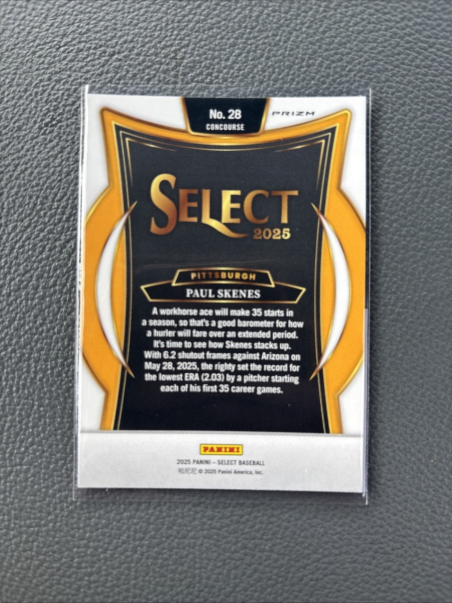 2025 Panini Select Paul Skenes #28 Silver Prizm Pittsburgh Pirates