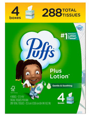 Puffs Plus Lotion Facial Tissue, 4 Mega Cube ...