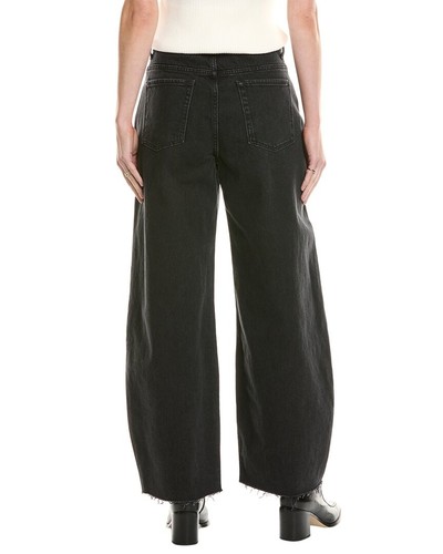7 For All Mankind Bonnie Curvilinear Thunder Curved Wide Leg Jean Women's Black - 第 2/5 張圖片
