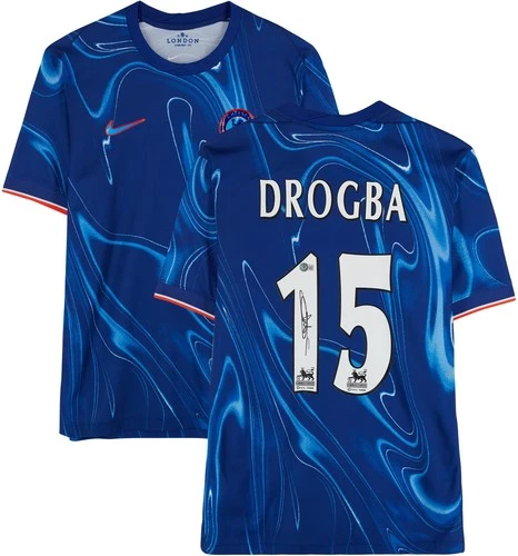 Didier Drogba Chelsea Autographed 2024-25 Blue Home Nike Jersey BAS