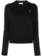 AMI Chainstitch Heart Logo Merino Wool Knit BFFKS001 001 133032798