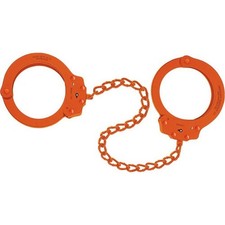 Peerless Model 755C Chain-Linked Colored Oversize Leg Iron Handcuffs, Orange