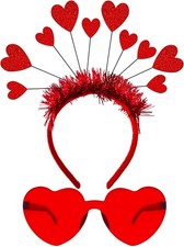 Valentines Heart Headband and Heart Sunglasses Holiday Headband Bopper Party Acc