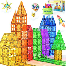 60 Pcs Magnetic Building Tiles STEM Blocks Educational Magnet Toys for Kids Ages