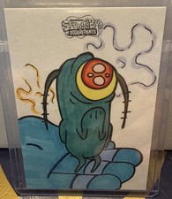 Marketplace image: Plankton SKETCH SPONGEBOB 25th ANNIVERSARY TOPPS CHROME 1/1 Brett Goodroad 1:1