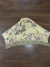 Croscill Home Pavilion Swag Valance Floral Yellow 48”x29” Rod pocket 3” 