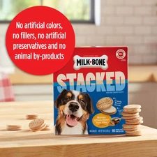 Milk Bone Stacked Dog Biscuits, Molasses & Peanut Butter Flavor, Naturally & Ar