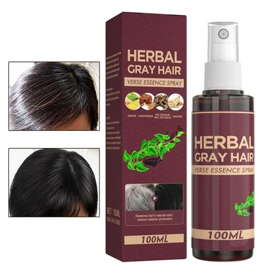 MARKENLOS 100 ml Herbal Grey Hair Reverse Essence Spray Restore Black Hair Serum Oil