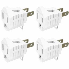  4 Pack 3-Prong to 2-Prong Adapter Grounding Converter Polarized 3 Pin White