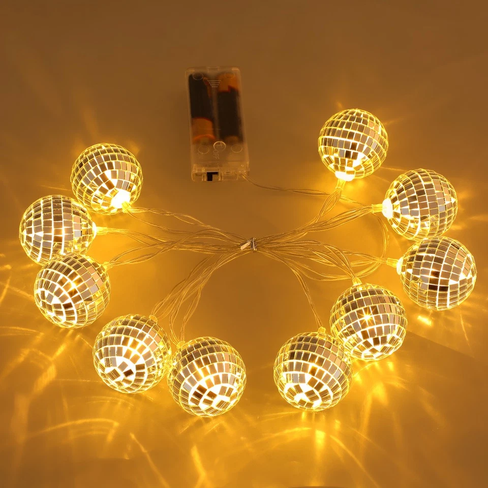  1 set di luci a corda a led interni da esterno Decor sospeso Disco Ball String - Immagine 4 di 4