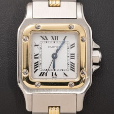 Cartier Santos Carrée 24mm 18K Yellow Gold & Steel Watch 0902
