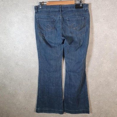Vintage Express Jeans Flared Bootcut Hip Hop Y2K Jeans Damen W34 L32 blau