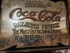 Coca-Cola Advertising Sign Gold Red Black White Soda Theme Decorative Display