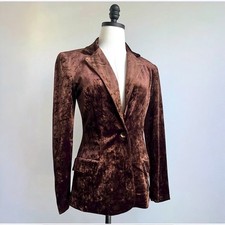 Vintage 90s Brown Velvet Blazer She by Sheri Bodell Blazer Sz S