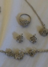 Solid Silver Rose Set 4 piece 