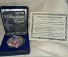 U.S. Mint 1999 American Eagle 1 oz Silver Business Strike Colorized w/ COA Box