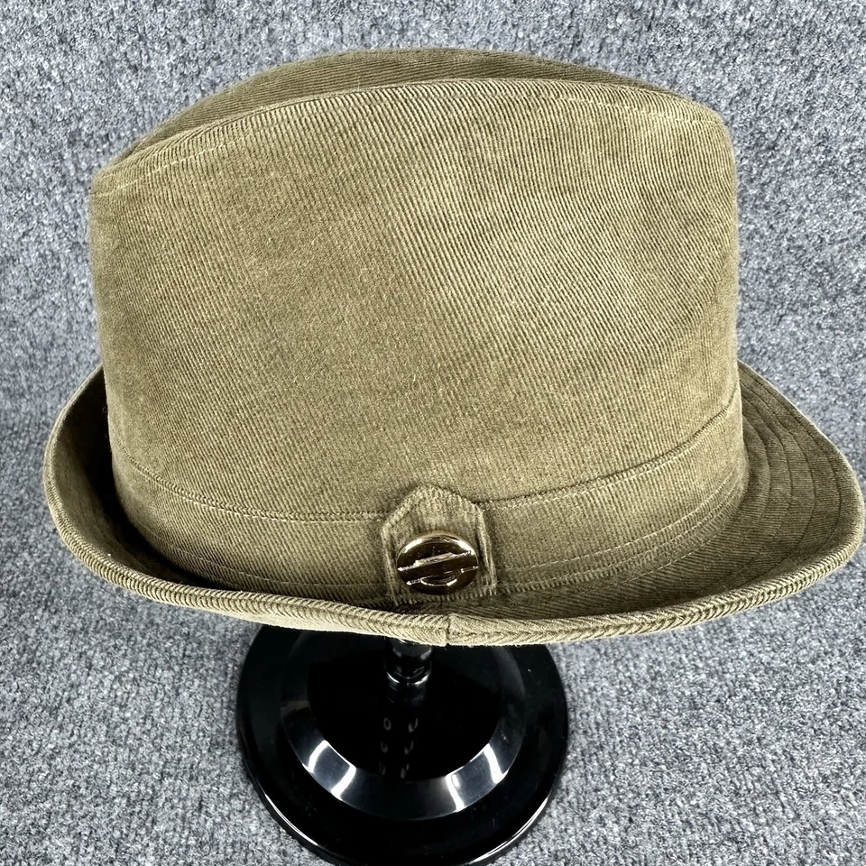 Vintage Corduroy Fedora Hat August  100% Cotton Tan Color - Image 2 of 4