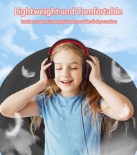 Bywulanda Kids Wired Headphones USB-C LED Lights Mic 85/94dB Volume Black Red