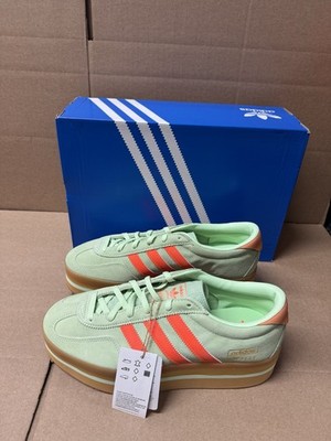 Adidas Gazelle Stack Womens SZ 6.5 Platform Shoes JR8180 Green Solar Orange
