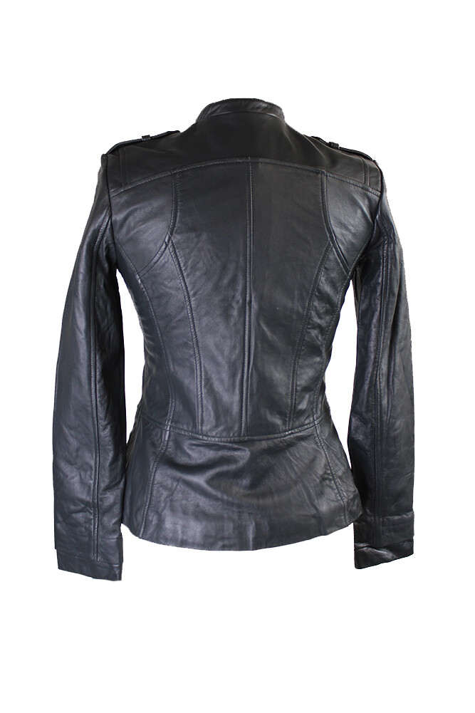 ポケット Bernardo Dark Green Zip-Pocket Leather Jacket XS | eBay