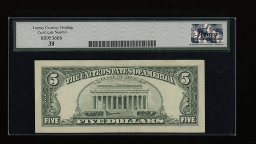 DBR 1995 $5 Atlanta Fr. 1985-F Legacy 30 Serial F53401456E - Picture 2 of 2