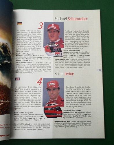 F1 Grand Prix Air Canada Montreal - Race Program June 11-13,1999 French/English - Picture 4 of 12