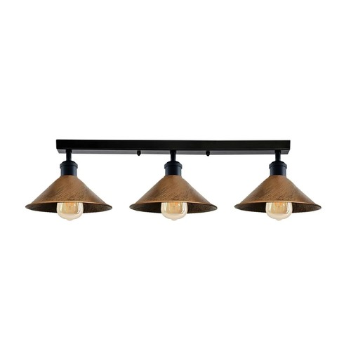 Plafoniera LED rustica in stile industriale con 3 faretti - Foto 3 di 8