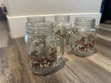 Pier One 1 Christmas Dogs Cat Set of 5 Drinking Tumbler Glasses Poodle Bulldog