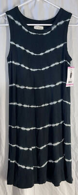 Thread and Supply sleeveless tye dye dress Black Small NWT