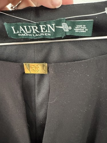 RALPH LAUREN Solid Black Faux Wrap Sleeveless Dress 8 - Picture 3 of 6
