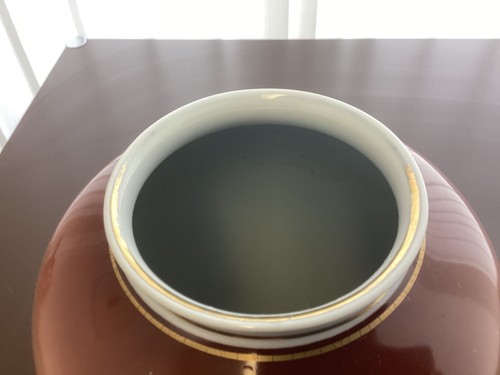 Große Schaubach Kunst Art Deco Porzelanvase Goldrelief Japandecor Lilie um 1920 - Bild 7 von 10