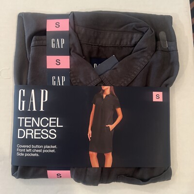 Gap Women s Tencel Shadow Gray Dress Size Small Side Pockets MSRP $59.99