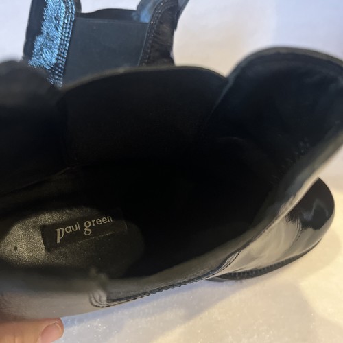 PAUL GREEN BLACK CRINKLED BUCKLE BOOTS SIZE 7 No Box - Picture 11 of 24