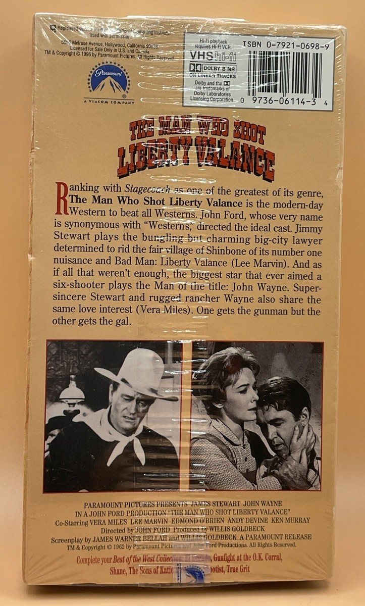 The Man Who Shot Liberty Valance VHS 1962, 1996 John Wayne The Man Who Shot Liberty Valance VHS 1962, 1996 John Wayne